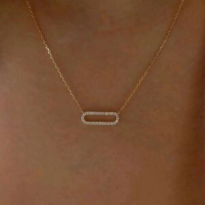 3 for 26 - Gold Rhinestone Oval Necklace